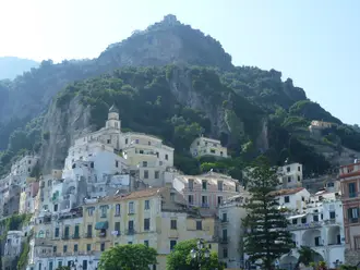 Amalfi town and harbour from above